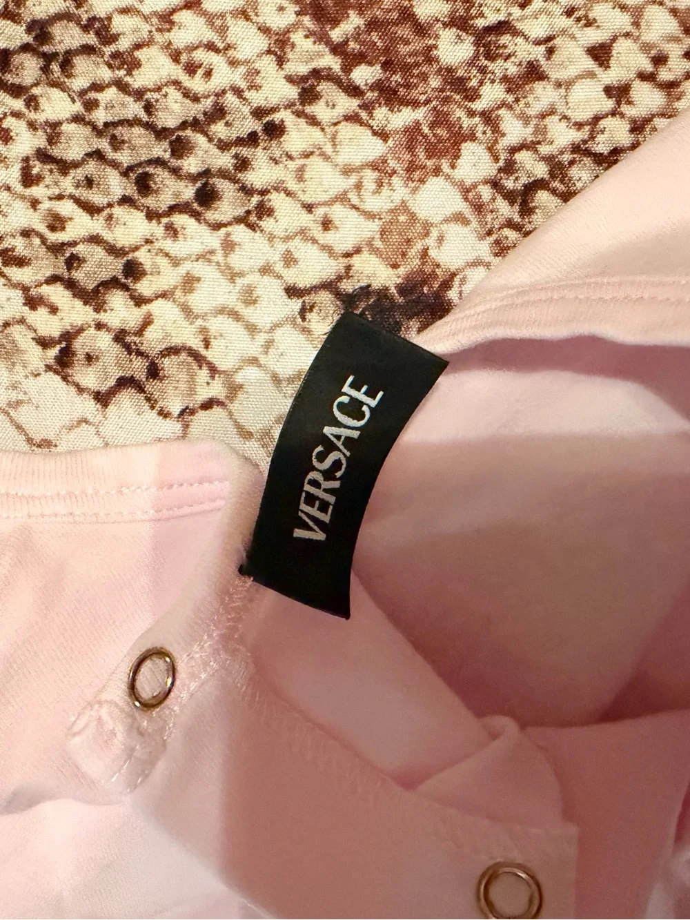 Versace Light Pink Medusa Footie One-Piece for Kids